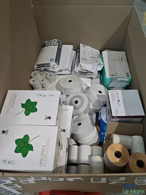 a box full of toilet paper and toilet paper rolls