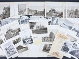 un assortiment de vieilles photographies en noir et blanc d'une ville