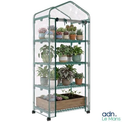 an image of a green house with plants on top of it