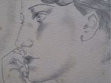 a drawing of a woman with a cigarette in her mouth