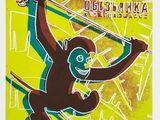 an image of a poster with a monkey holding a ski pole