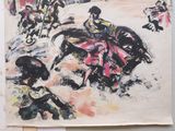 an image of a painting of a man riding a horse