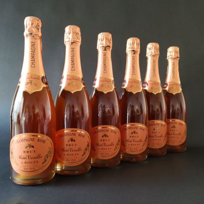Six btles CHAMPAGNE rosé, Alain Vesselle. - Photo 1