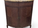 an image of a corner cabinet with a marble top