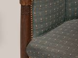 a chair with a blue upholstered upholstered upholstered upholstered upholstered upholstered upholstered