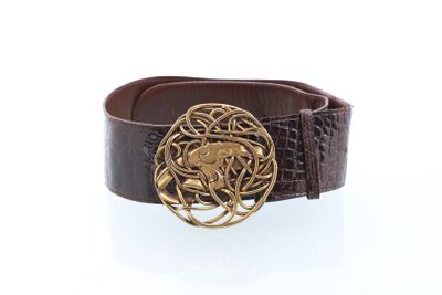 Pascal MORABITO - Ceinture en cuir imitation lézard avec bou…