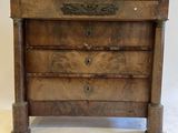 commode ancienne en bois avec dessus en marbre