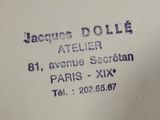 a close up of a label on a white plate