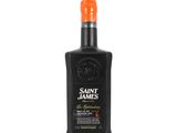 a bottle of saint james liqueur on a white background