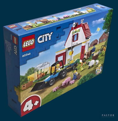 une boîte de Lego City « La ferme » avec un tracteur et des animaux de la ferme