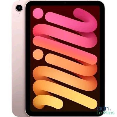 a close up of an ipad air with a pink and yellow background