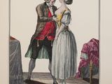 a drawing of a man and a woman standing together