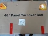 a cardboard box with a sign on it that says 40 panel turnoverer box