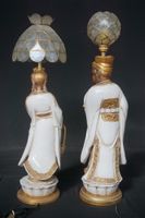 2 grandes statues / lampadaires en céramique - personnages c… (photo 3)