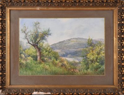 Jules AMBROISE (1858-1919) Paysage printanier, 1918