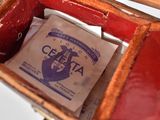 a box with a packet of celerita sitting inside of it