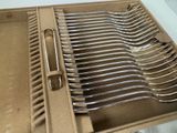 a box with a bunch of spoons in it