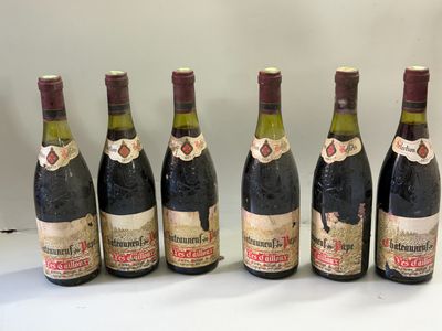 6 bouteilles CDP les Cailloux 1977 Lucien Brunel et Fils (ét…