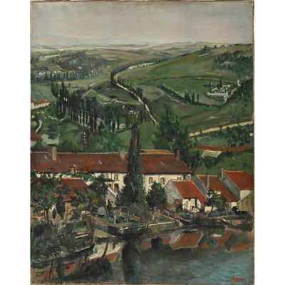 ADRION Lucien. (1889-1953). « Paysage des bords de Marne ». - Photo 1