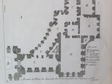 an old drawing of a plan of a castle with a staircase