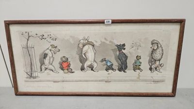 une image représentant une photo d'un groupe d'animaux posés sur une étagère