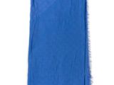 a blue scarf with fringes on a white background