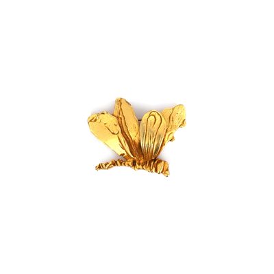 yellow gold plated butterfly brooch pin