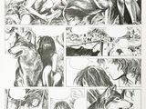 a black and white drawing of a comic strip with a man and a woman