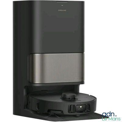 a close up of a black and silver coffee maker on a white background