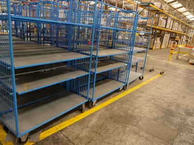 UN Ensemble DE 6 Chariots Metal Bleu 4 Niveaux 130 X 54 X 2O…
