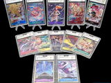 a lot of cards that are in a plastic case