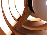 a light that is on in a wooden structure