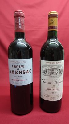 two bottles of wine sitting next to each other on a table