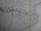 an old map of the country of france with a river running through it