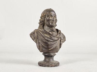 Buste d'un cardinal (Richelieu ou Mazarin ?) en bronze à pat…