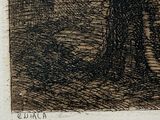 an image of a black and white drawing of a person in a field