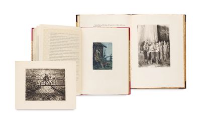 an open book with a picture of a group of people standing in front of it