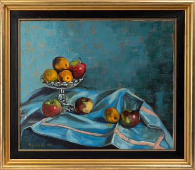 Harry SEGUELA (1921-2001), "Pommes et oranges", huile sur to…