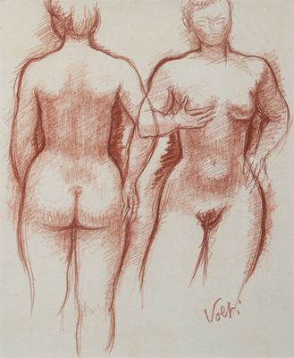 drawing of a couple of women standing next to each other