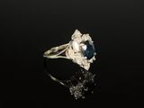 a sapphire and diamond cluster ring