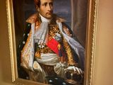 a picture of a painting of a man with a red hat