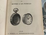 an open book with a drawing of a pocket watch and a pocket watch on it