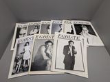 plusieurs photos en noir et blanc d'un homme en smoking et d'une femme en robe blanche