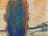 une image représentant un dessin d'un arbre au milieu d'un champ