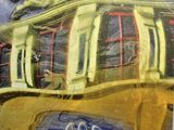 a picture of a painting of a horse and carriage