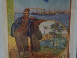 tableau représentant un homme et une femme debout l'un à côté de l'autre devant une affiche