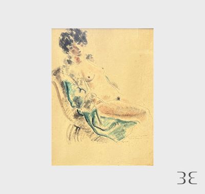 l'image d'un dessin représentant une femme assise sur une chaise