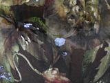 a painting of a vase with flowers on it