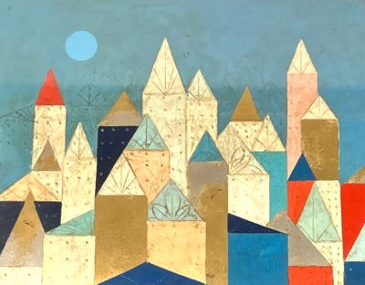 MAZZINI (XX°) Vue de ville Huile sur toile signée au dos 40 …