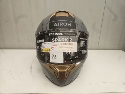 a close up of a helmet on a table with a price tag